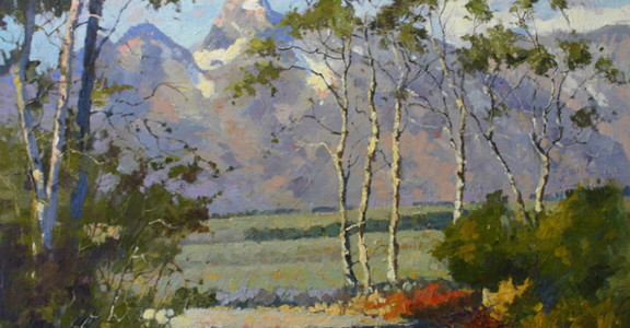 Tetons oil painting