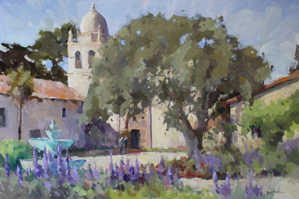 Pride of Madiera at Carmel Mission oil painting